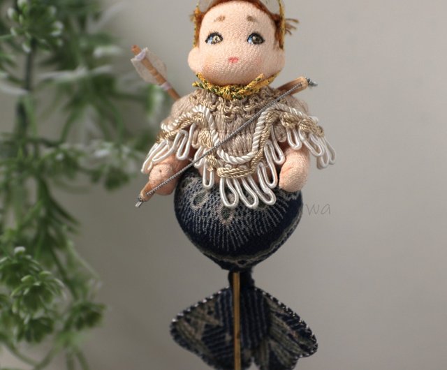 創作人形  「腫れるよ～」縮緬貼り ハンドメイド 創作人形作家【麻生美羽様】ちりめん張りの仔人魚◇第17回倉敷ひいな展