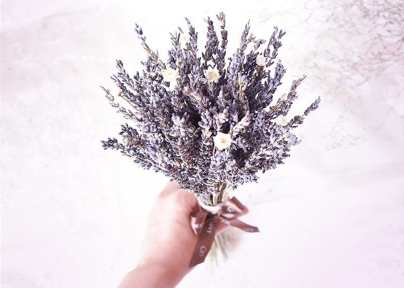 Lavender Bouquet (Large) Dry Flowers Home Decorations Wedding Small Objects Wedding Fragrant Flowers - ตกแต่งต้นไม้ - พืช/ดอกไม้ สีม่วง