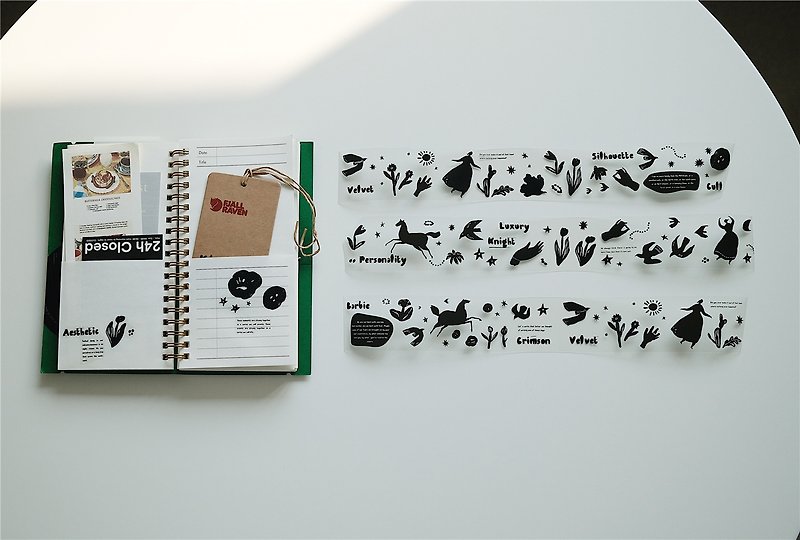 Midnight Gathering Washi PET Paper Tape - มาสกิ้งเทป - พลาสติก สีดำ