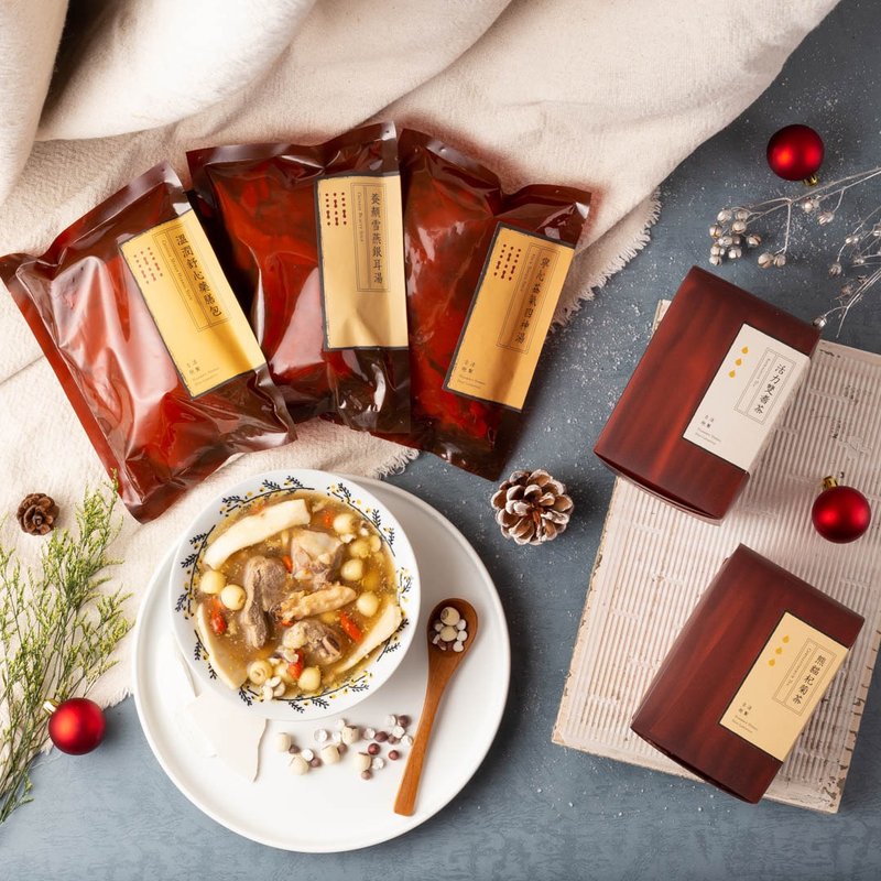 Seasonal tonic [Qi-relieving and tonic set] Chinese herbal tea, medicinal food and cooking package, large tonic patch - ชา - อาหารสด สีนำ้ตาล