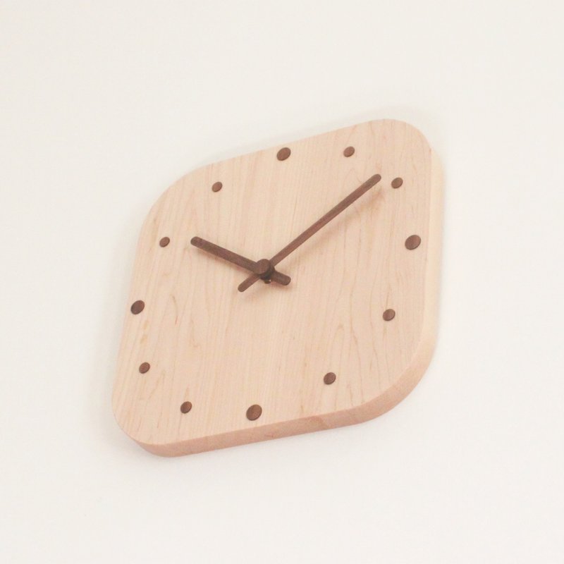 CLOCK_26 Square Solid Wood Silent Wall Clock Taiwan Limited Handmade Hard Maple - Clocks - Wood Brown