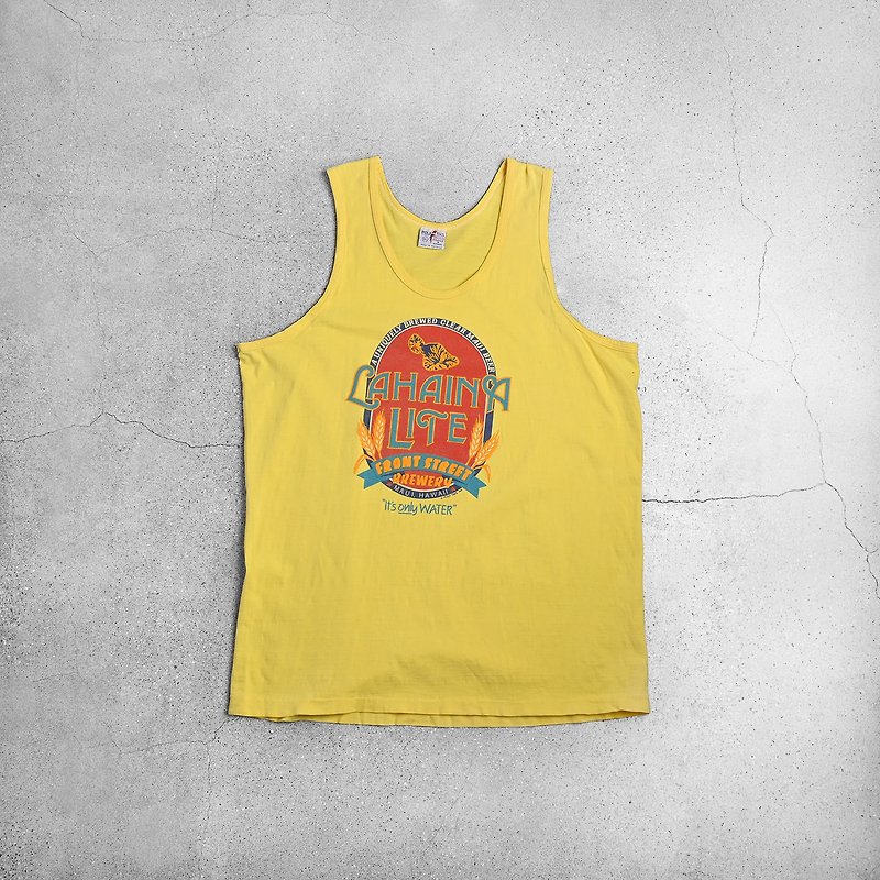 U.S.A Vest / Vintage - Men's Tank Tops & Vests - Cotton & Hemp Yellow