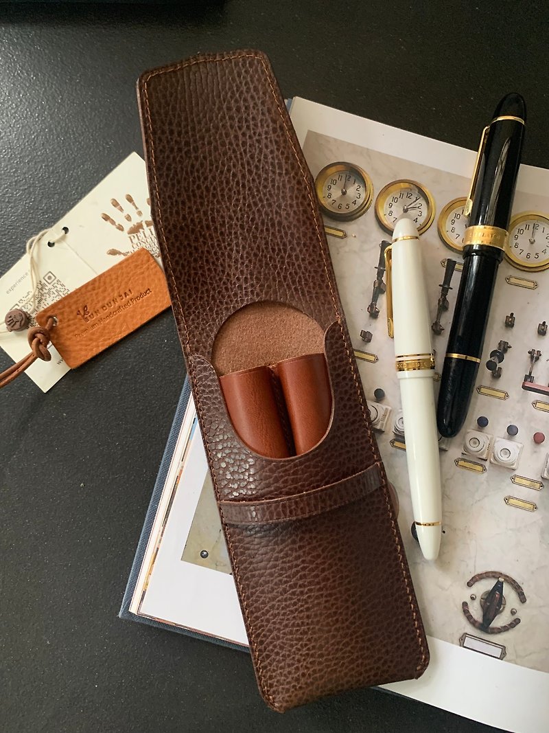 Pen sleeve - Fountain Pens - Genuine Leather Brown