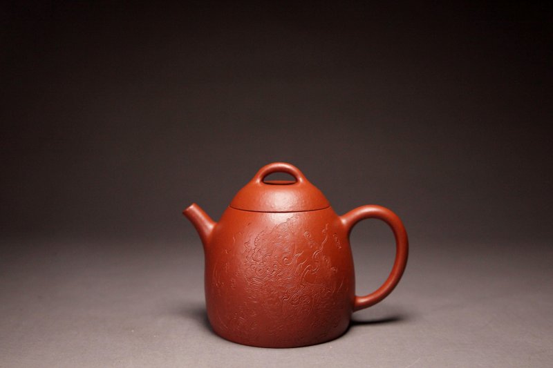 [Fire Qilin] National Senior Arts and Crafts Artist Ke Qinyu Huanglongshan Zhuni Dahongpao 200cc - Teapots & Teacups - Pottery Red