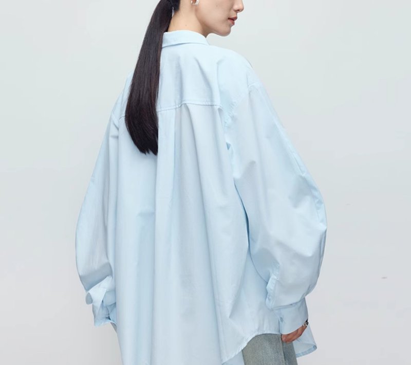 【慵懶不易皺】法式簡約/寬鬆羊腿袖襯衫 - 女襯衫 - 聚酯纖維 多色