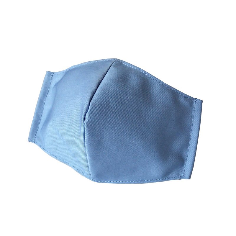 Sky blue-adult curved three-dimensional cloth mask cover / inner and outer TC cloth-simple style - Face Masks - Cotton & Hemp Black