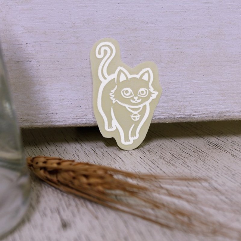 NINKYPUP reflective sticker cat 2.5*4cm - สติกเกอร์ - กระดาษ ขาว