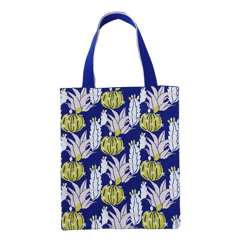 [Weaving] original design fashion creative knit tote bag cactus women's satchel - กระเป๋าถือ - ไนลอน 