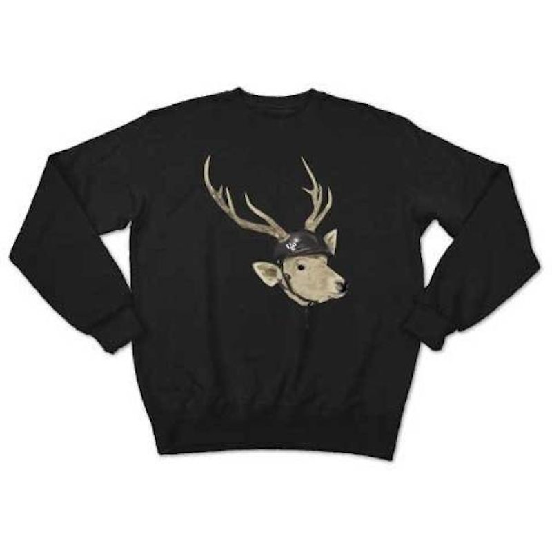 deer met (sweat black) - Men's Sweaters - Cotton & Hemp Black