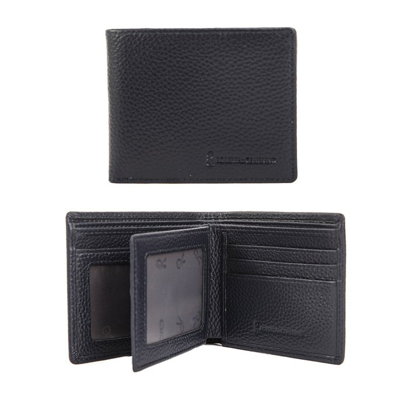 CUMAR flip ID SHORT WALLET - กระเป๋าสตางค์ - หนังแท้ สีน้ำเงิน