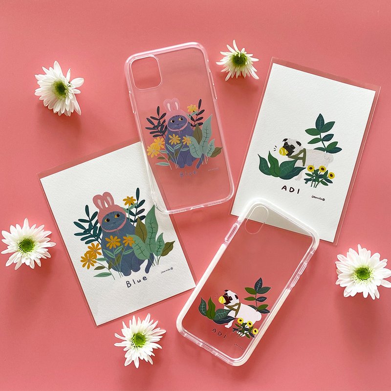 うちの子スマホケース - ペットのオーダーイラスト 似顔絵 - 似顏繪/客製畫 - 塑膠 多色