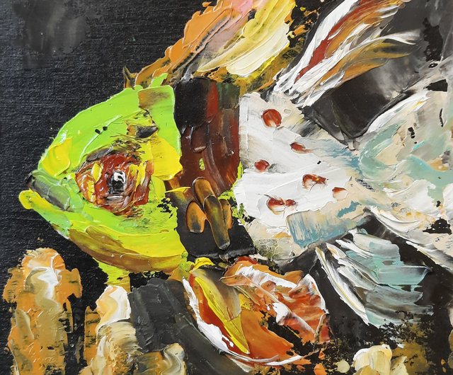 くま娘、アマゾンをゆく　油絵　原画　抽象画 くま娘、アマゾンをゆく 油絵 原画 抽象画