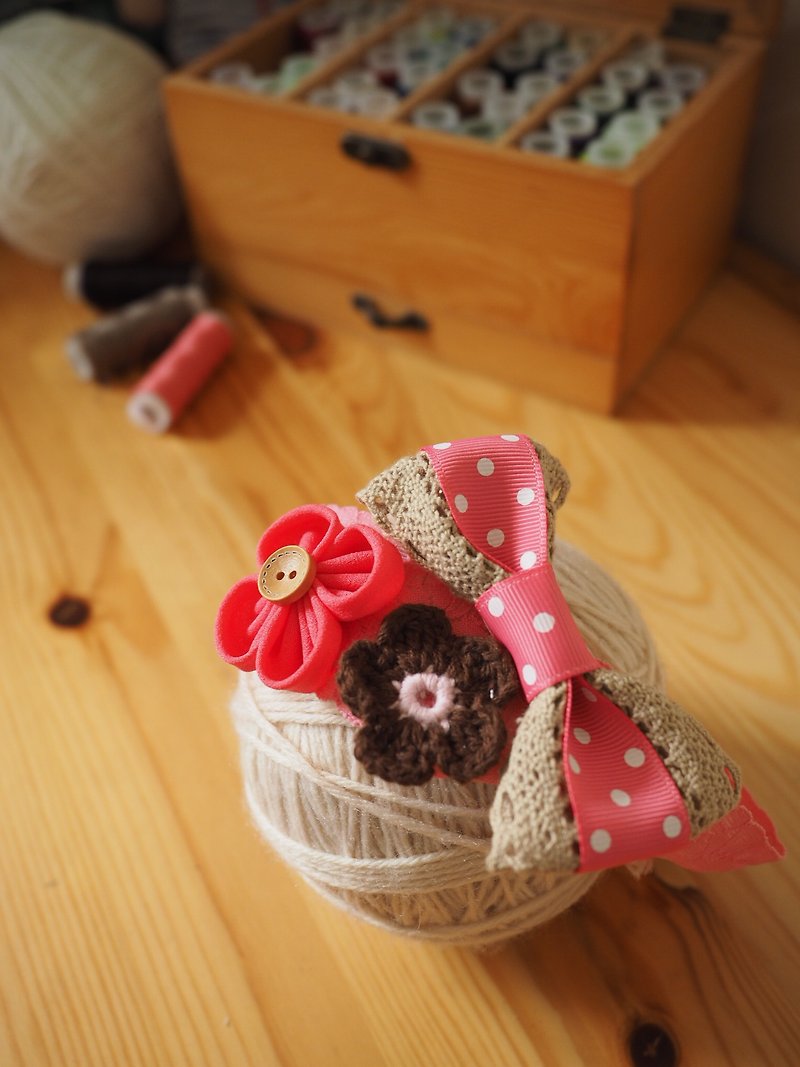 Handmade Elastic Baby/ Girl Headband Hair Accessories - Baby Hats & Headbands - Cotton & Hemp Red