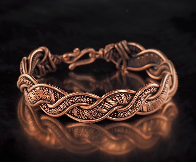 Wire wrapped copper bracelet / Unique stranded wire jewelry Wire Wrap Art -  Shop Wire Wrap Art Bracelets - Pinkoi
