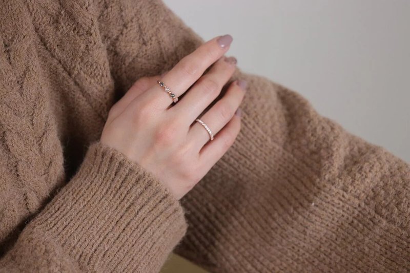 14K Raw Diamond Ring 原鑽石珠珠戒指洗澡免摘  流汗碰水不褪色 - 戒指 - 貴金屬 