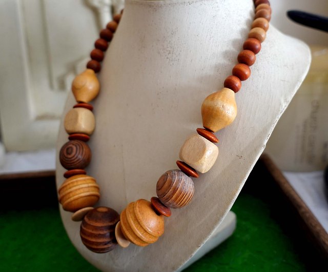Ceramic Beads & Wooden Beads Necklace Set - Na Dhukan - Pure Desi Market-tuongthan.vn