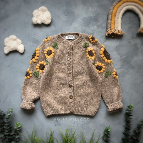 Sunflowers Cardigan Knitting cardigan Kids cardigan baby