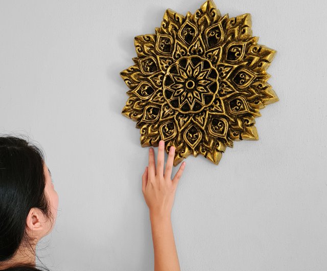 Gold Polyresin wall piece 3D Wall Art | Gold flower for wall decoration Huge flower wall decoration Flower Wall Art Decor