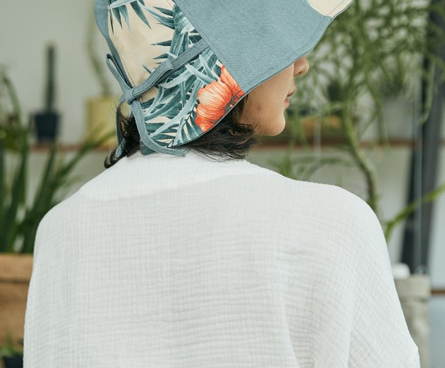 Kiss the Earth Tulip Hat (Pattern) Blue Free Size - 設計館PALINI