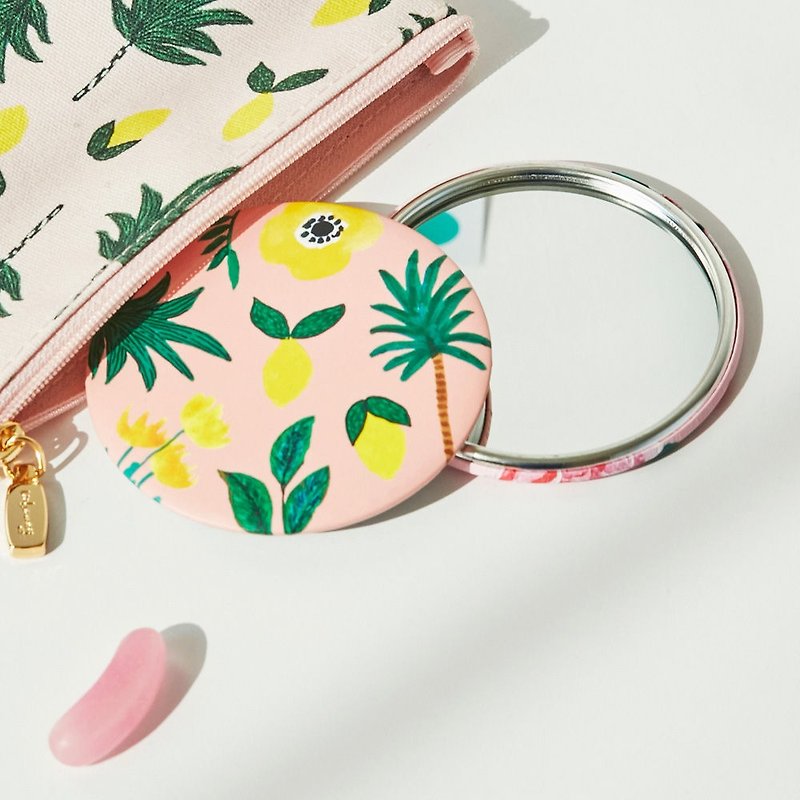 7321 Design Summer Portable Makeup Mirror - Lemon Tree, 73D74720 - Makeup Brushes - Other Metals Pink
