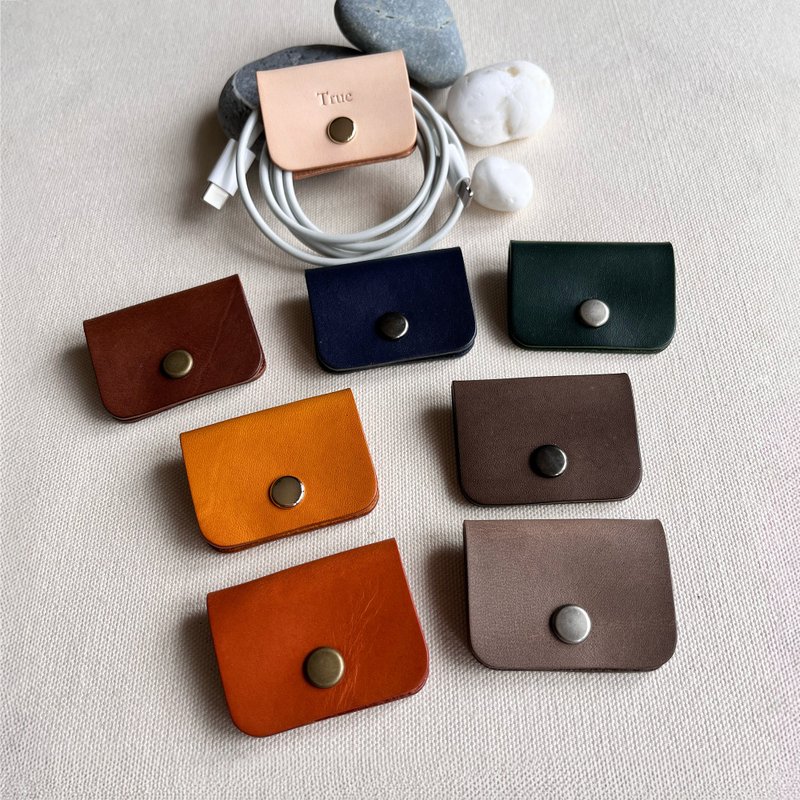 Reader 皮革集線器  Modern系列 /電線收納/植鞣革【 一組2個 】 - 捲線器/電線收納 - 真皮 灰色