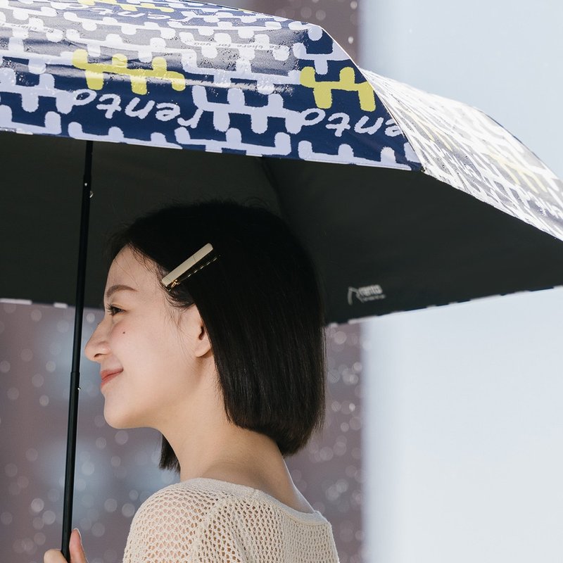 【rento】Carbon Fiber Lightweight ブラック Sunny Umbrella-Graffiti (Dark Blue) - 傘・雨具 - 防水素材 ブルー