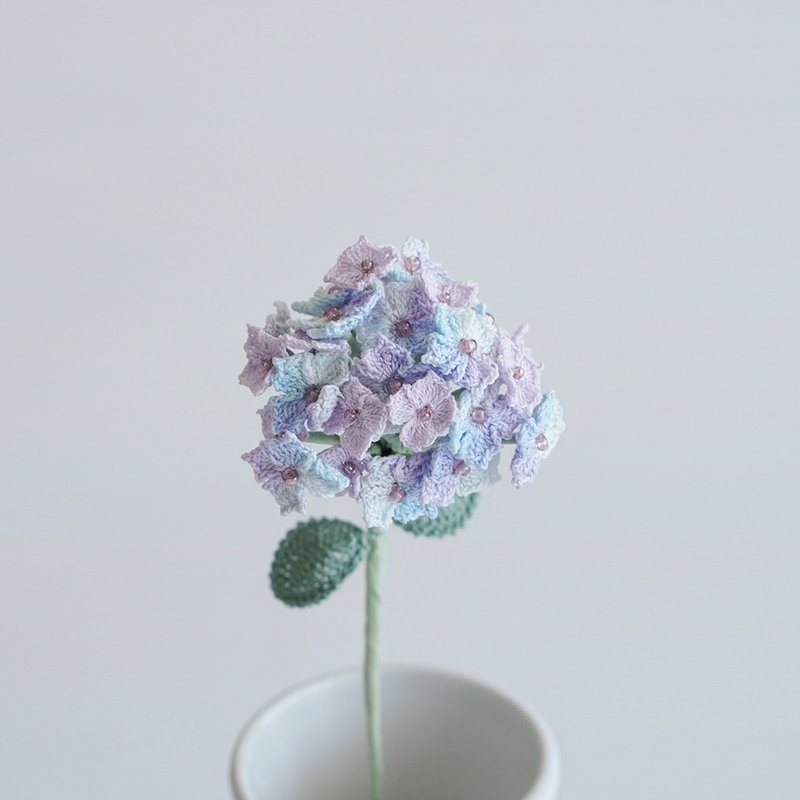 Crochet Flower  Hydrangea - ของวางตกแต่ง - ผ้าฝ้าย/ผ้าลินิน สีน้ำเงิน