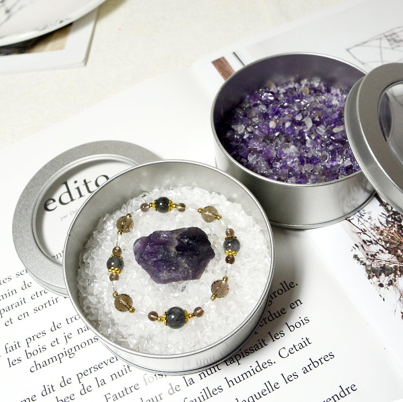 Silver Crystal Degaussing Box l Purification • Degaussing Crystal l Raw Mineral l Office Healing - Bracelets - Crystal Purple