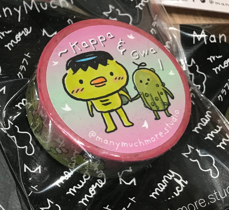 Washi Tapes - Kappa and Gwa - 紙膠帶/和紙/PET - 紙 粉紅色