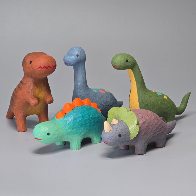 Jurassic Q Dinosaur Wood Sculpture Experience Class Xiaomu Forest Studio - งานฝีมือไม้/ไม้ไผ่ - ไม้ 