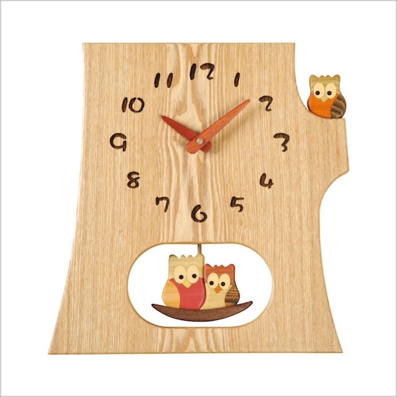 Hokkaido Asahikawa Kobo Pecker F41-2 cork tree trunk pendulum clock/owl model - Clocks - Wood 