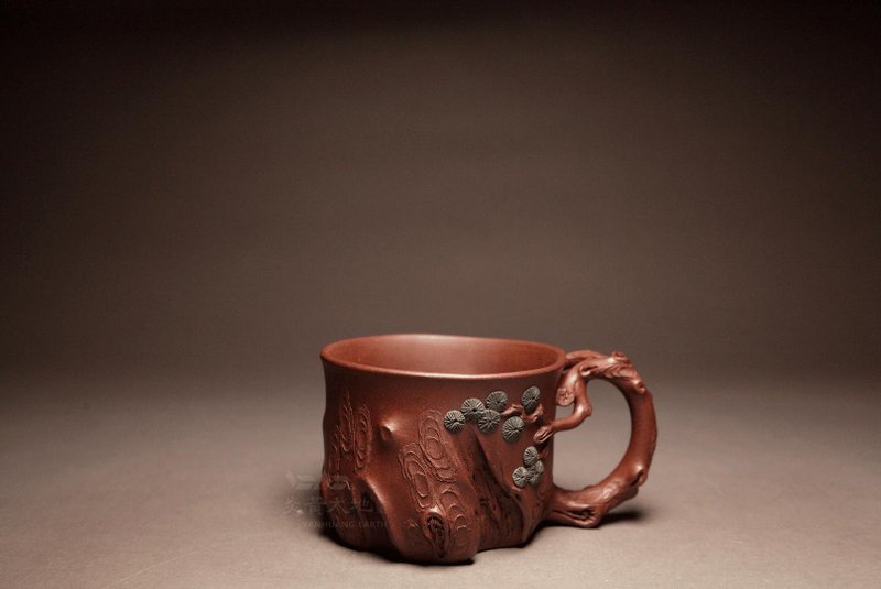 [Song Zhuang Cup 8] Yanhuang Land Art Longshan Hall Fully Handmade Extremely Old Black Star Soil 220cc - ถ้วย - ดินเผา สีม่วง