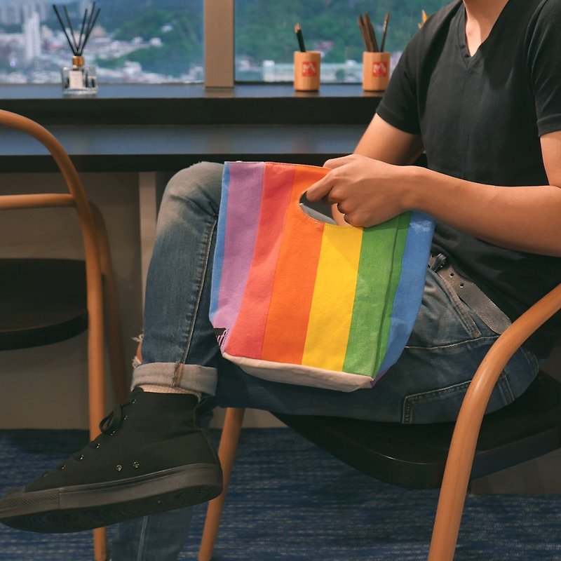 Fluf Lunch Bag-Rainbow - Handbags & Totes - Cotton & Hemp Multicolor