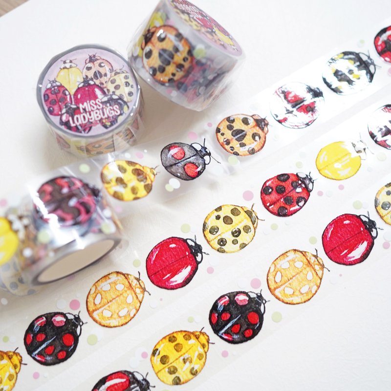 【Miss Ladybugs】PET Decorative Masking Tape - Washi Tape - Plastic Red