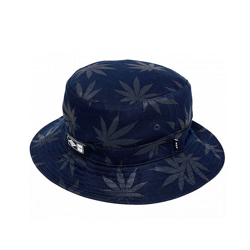 靛藍麻葉印花漁夫帽 ::明星同款:: - 帽子 - 棉．麻 藍色