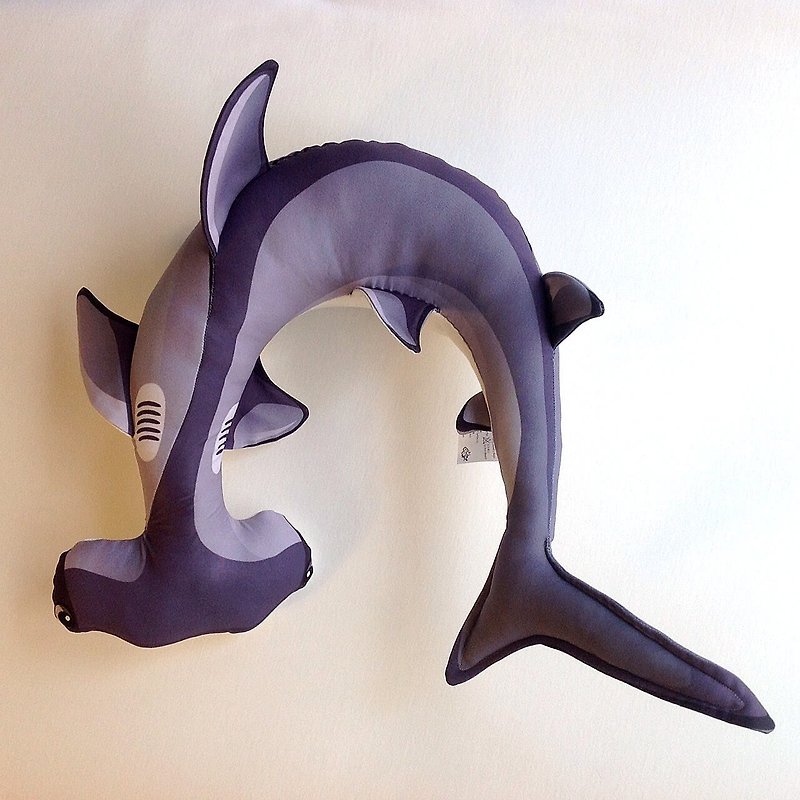 【3D Pattern】Hammerhead Shark Travel Neck Pillows#Cruising Version - Pillows & Cushions - Other Materials Gray