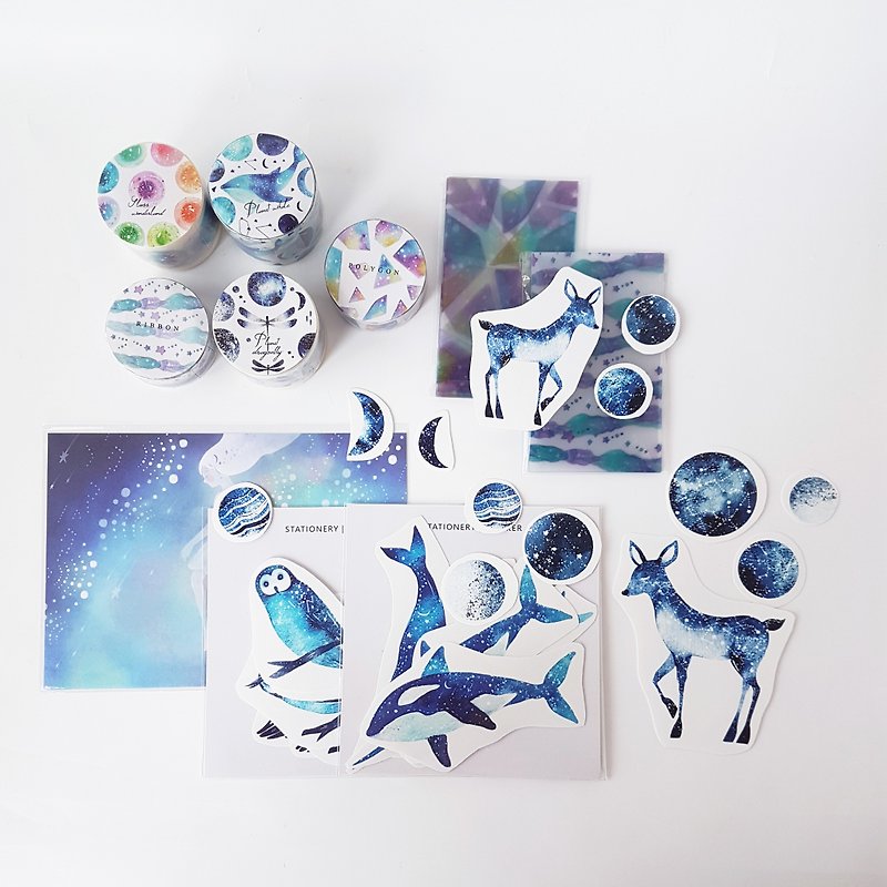[Pre-order] - Star Choice paper tape postcards stickers packaging films - Washi Tape - Paper Blue