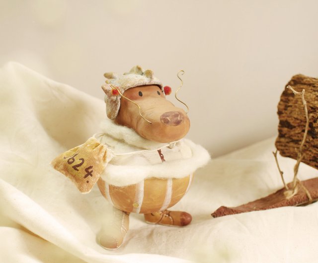 辰年-木の置物-龍-癒しグッズ-お土産-ペーパーウェイト-台湾