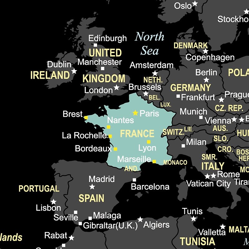 加購 - U Map。世界地圖其他國家標色處理費 - 海報/掛畫/掛布 - 聚酯纖維 