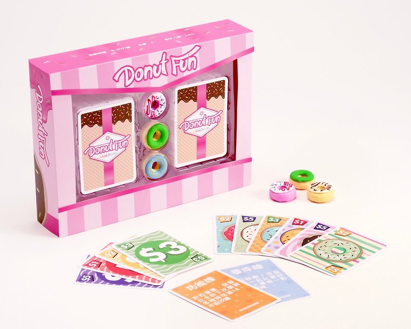 [Buy one, get one free] DonutFun | Children’s financial management board game | Matching cards - Board Games & Toys - Paper Pink