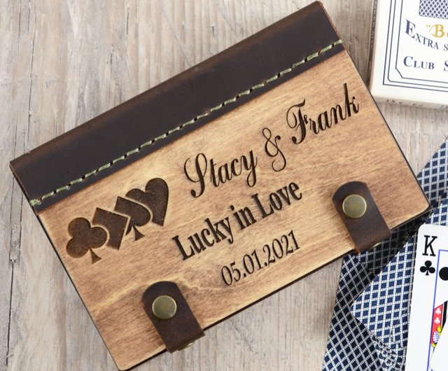 Personalised Wooden Playing Card Box