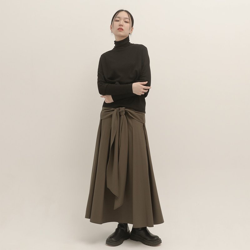 Narcissus_Darcissus pleated strap skirt_23AF206_green - Skirts - Polyester Green