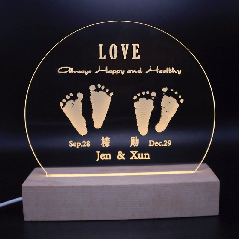 Baby commemorative hand and footprint night light - ของขวัญวันครบรอบ - พลาสติก 
