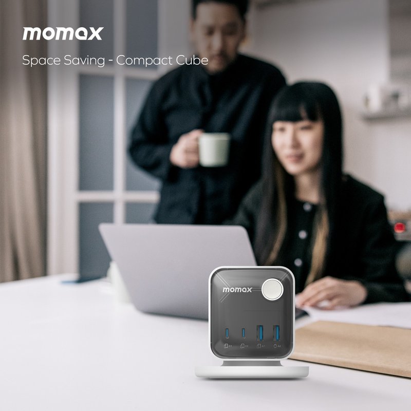 Momax 1-Charge Work Flow 3-Outlet Power Cube with 25W PD USB US20 - Gadgets - Plastic White