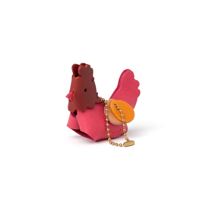 【New Year Gift Box】Gugu Chicken Zodiac Leather Charm W6-045 - พวงกุญแจ - หนังแท้ หลากหลายสี