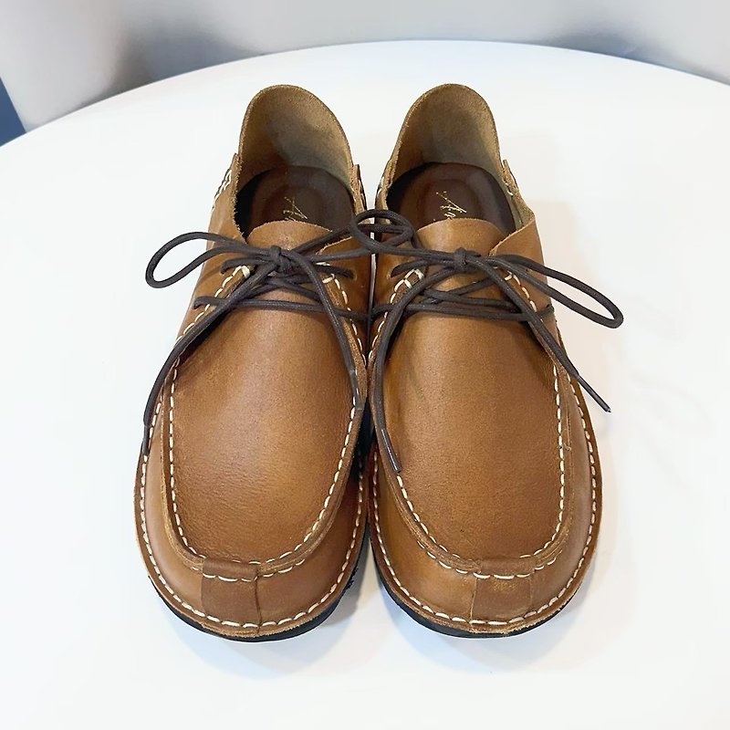 Casual kangaroo shoes- Brown - รองเท้าลำลองผู้ชาย - หนังแท้ 