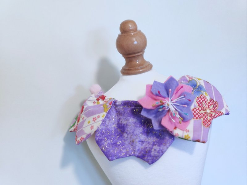 Sakura 櫻花花瓣造型頸飾 頸項 collar - 寵物衣服 - 棉．麻 紫色