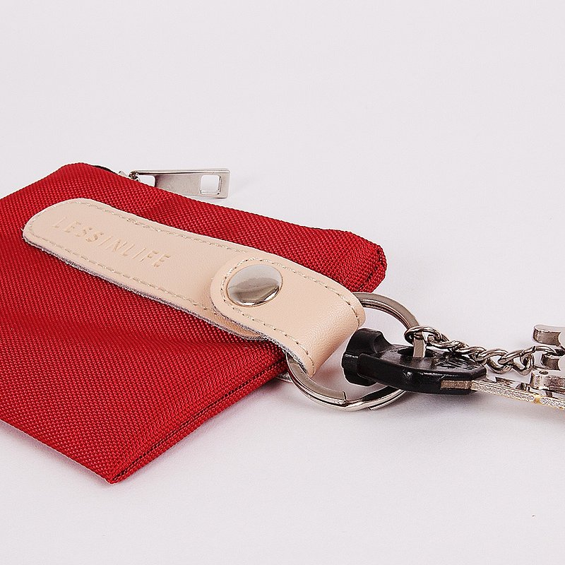 聚酯纖維 散紙包 紅色 - 簡法_星際紅 3秒攜帶鑰匙 零錢包(送集線器一組)