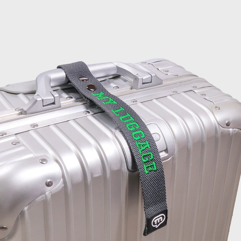 murmur customized luggage ribbon-dark gray ribbon - ป้ายสัมภาระ - ผ้าฝ้าย/ผ้าลินิน สีเทา