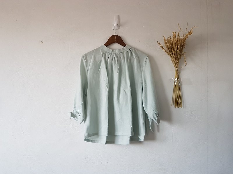• Sheintieoff blouse in Aquamarine • - 女上衣/長袖上衣 - 棉．麻 